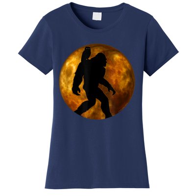 Cool Bigfoot Lovers Design With Full Moon Bigfoot Women's T-Shirt