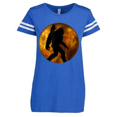 Cool Bigfoot Lovers Design With Full Moon Bigfoot Enza Ladies Jersey Football T-Shirt