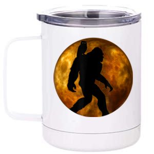 Cool Bigfoot Lovers Design With Full Moon Bigfoot 12 oz Stainless Steel Tumbler Cup