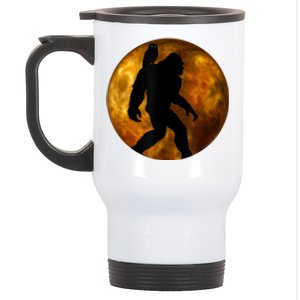 Cool Bigfoot Lovers Design With Full Moon Bigfoot Stainless Steel Travel Mug