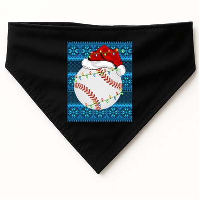 Christmas Baseball Lights Sweater Sports Ugly Baseball Xmas Meaningful Gift USA-Made Doggie Bandana