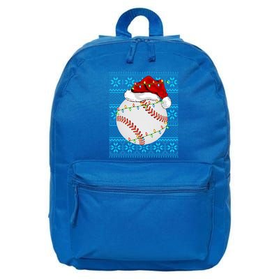 Christmas Baseball Lights Sweater Sports Ugly Baseball Xmas Meaningful Gift 16 in Basic Backpack