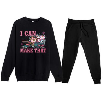 Crafty Boss Lady I Can Totally Make That Sublimation Premium Crewneck Sweatsuit Set