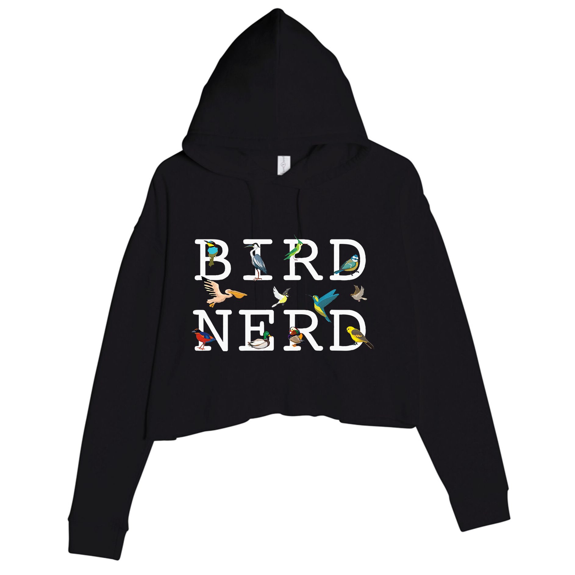 Cool Bird Lover Birdwatching Present Birdwatcher Birder Crop Fleece Hoodie