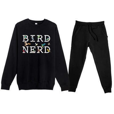 Cool Bird Lover Birdwatching Present Birdwatcher Birder Premium Crewneck Sweatsuit Set