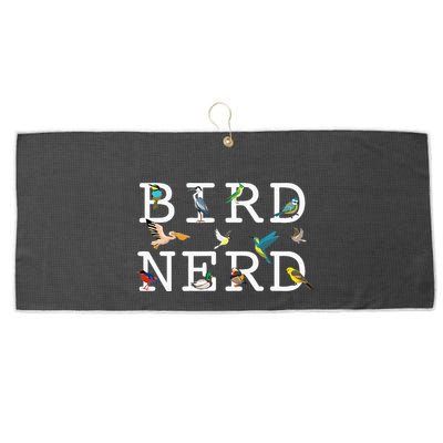 Cool Bird Lover Birdwatching Present Birdwatcher Birder Large Microfiber Waffle Golf Towel