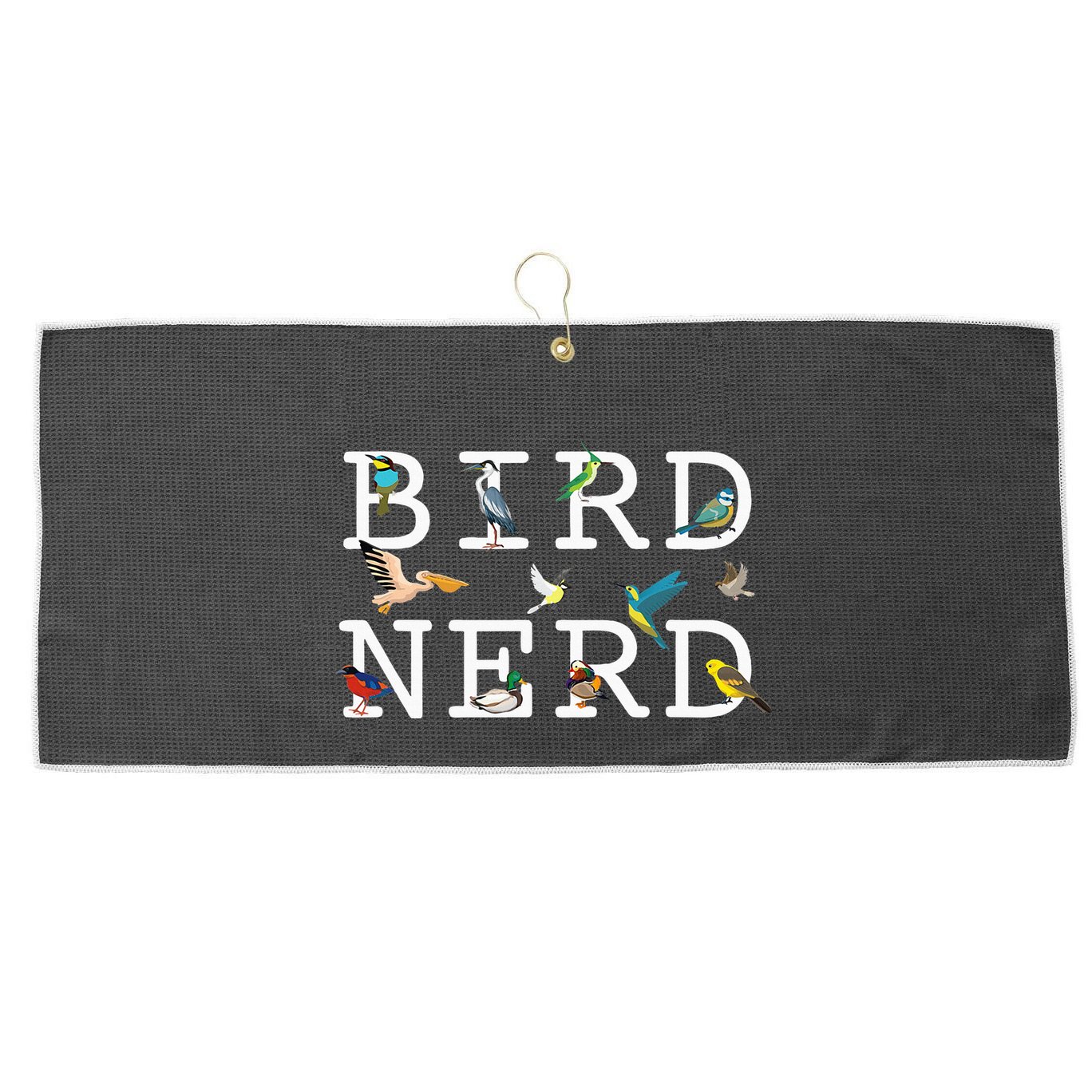 Cool Bird Lover Birdwatching Present Birdwatcher Birder Large Microfiber Waffle Golf Towel