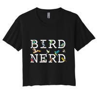 Cool Bird Lover Birdwatching Present Birdwatcher Birder Women's Crop Top Tee