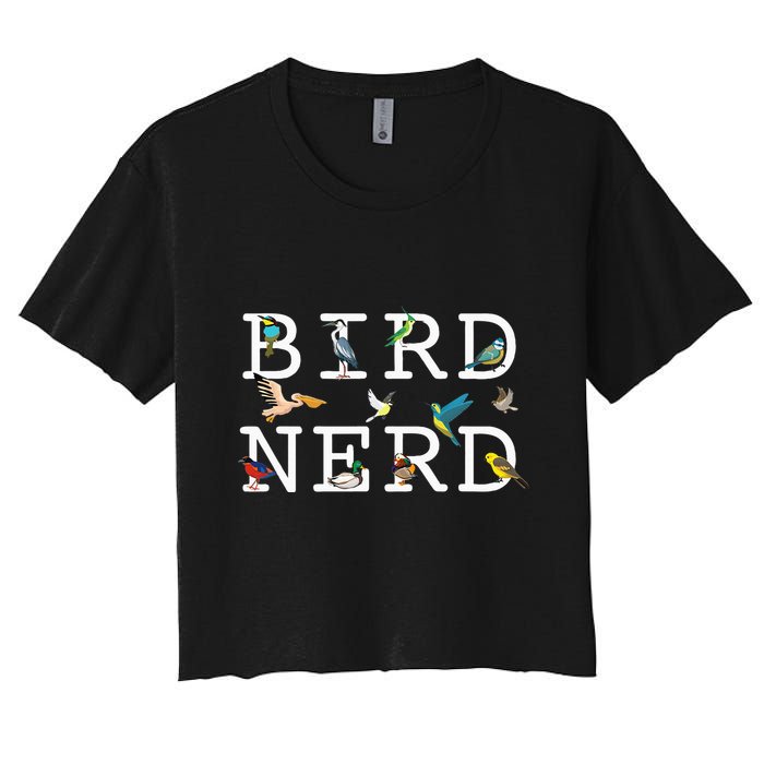 Cool Bird Lover Birdwatching Present Birdwatcher Birder Women's Crop Top Tee