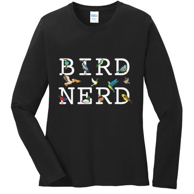 Cool Bird Lover Birdwatching Present Birdwatcher Birder Ladies Long Sleeve Shirt