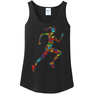 Colorful Butterfly Lover Fitness And Running Ladies Essential Tank