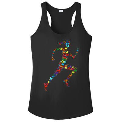 Colorful Butterfly Lover Fitness And Running Ladies PosiCharge Competitor Racerback Tank