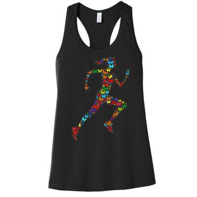 Colorful Butterfly Lover Fitness And Running Women's Racerback Tank