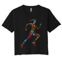 Colorful Butterfly Lover Fitness And Running Women's Crop Top Tee