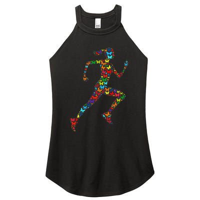 Colorful Butterfly Lover Fitness And Running Women’s Perfect Tri Rocker Tank