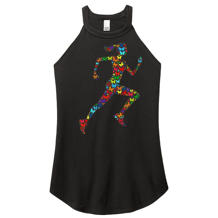 Colorful Butterfly Lover Fitness And Running Women's Perfect Tri Rocker Tank