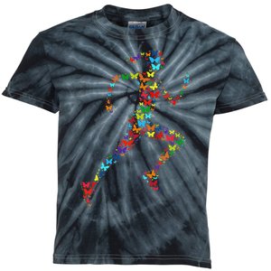 Colorful Butterfly Lover Fitness And Running Kids Tie-Dye T-Shirt