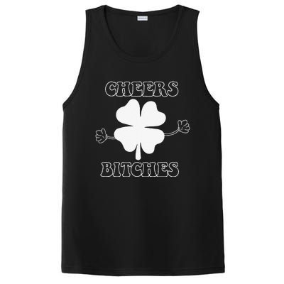 Cheers Bitches Lucky Clover Saint Patrick's Day Irish PosiCharge Competitor Tank