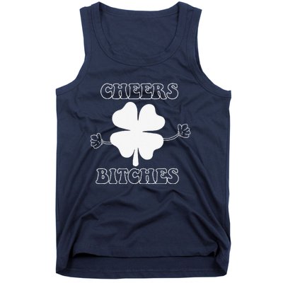 Cheers Bitches Lucky Clover Saint Patrick's Day Irish Tank Top