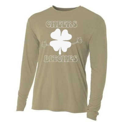 Cheers Bitches Lucky Clover Saint Patrick's Day Irish Cooling Performance Long Sleeve Crew