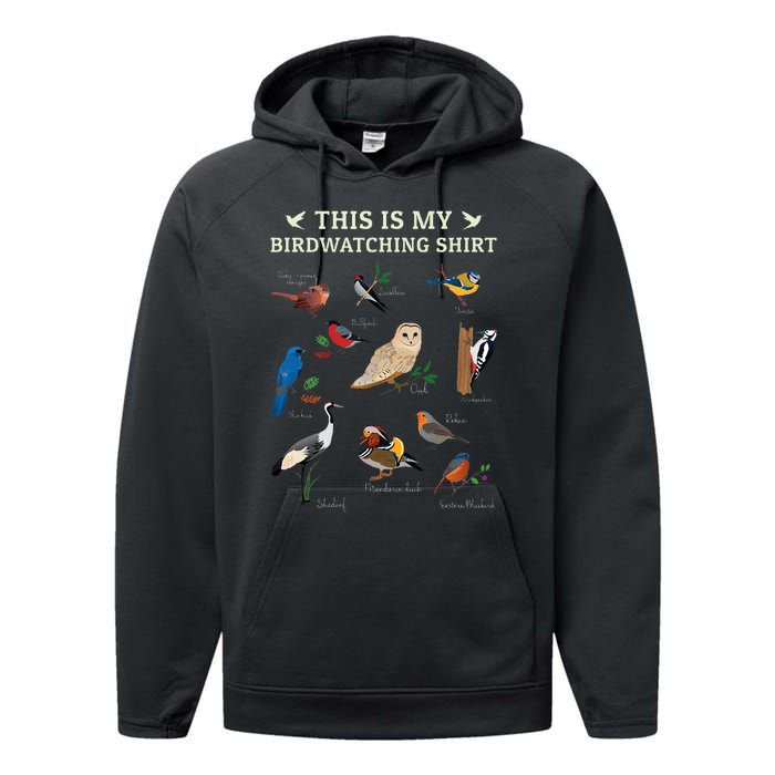 Cool Bird Lover Birdwatching Present Birdwatcher Birder Gift Performance Fleece Hoodie