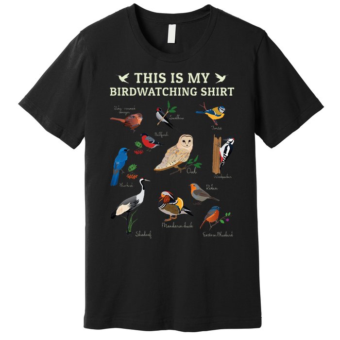 Cool Bird Lover Birdwatching Present Birdwatcher Birder Gift Premium T-Shirt