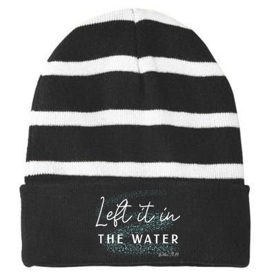 Christian Baptism Left It In The Water Matthew2819 Striped Beanie with Solid Band