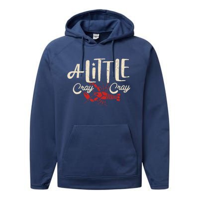 Crawfish Boil Little Cray Louisiana Performance Fleece Hoodie