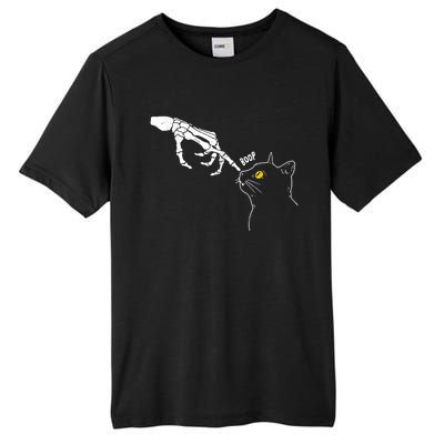 Cat Black Lover Skeleton Hand Boop Funny Halloween Tall Fusion ChromaSoft Performance T-Shirt