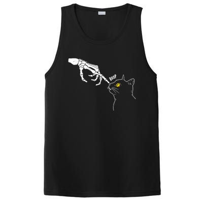 Cat Black Lover Skeleton Hand Boop Funny Halloween PosiCharge Competitor Tank