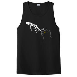 Cat Black Lover Skeleton Hand Boop Funny Halloween PosiCharge Competitor Tank