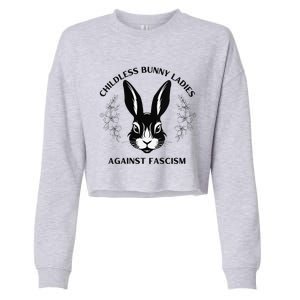 Childless Bunny Lady Rabbit Mom Democrat Vote Blue Cropped Pullover Crew