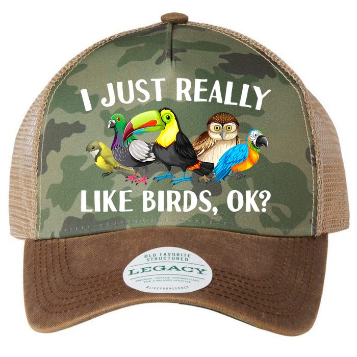 Cool Bird Lover Bird Watcher Nerd Parrot Birds Legacy Tie Dye Trucker Hat