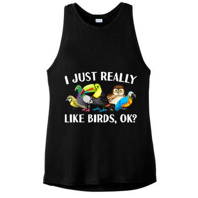 Cool Bird Lover Bird Watcher Nerd Parrot Birds Ladies PosiCharge Tri-Blend Wicking Tank