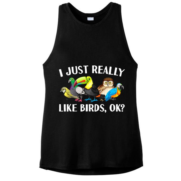 Cool Bird Lover Bird Watcher Nerd Parrot Birds Ladies PosiCharge Tri-Blend Wicking Tank