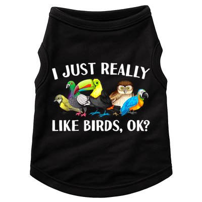 Cool Bird Lover Bird Watcher Nerd Parrot Birds Doggie Tank