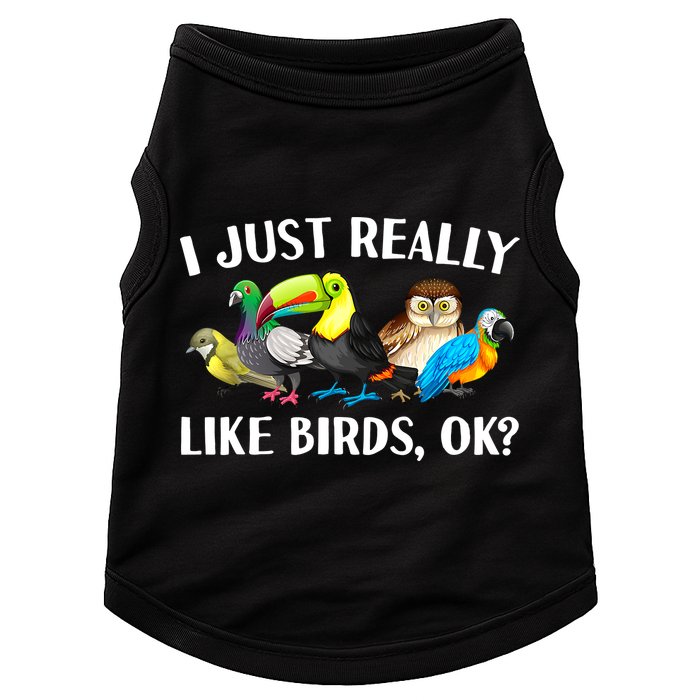 Cool Bird Lover Bird Watcher Nerd Parrot Birds Doggie Tank