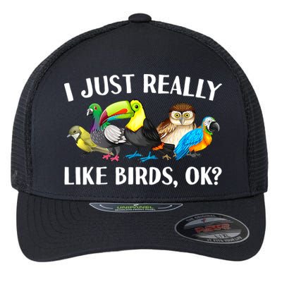 Cool Bird Lover Bird Watcher Nerd Parrot Birds Flexfit Unipanel Trucker Cap