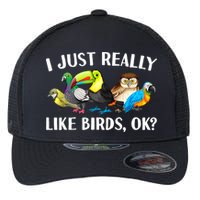 Cool Bird Lover Bird Watcher Nerd Parrot Birds Flexfit Unipanel Trucker Cap