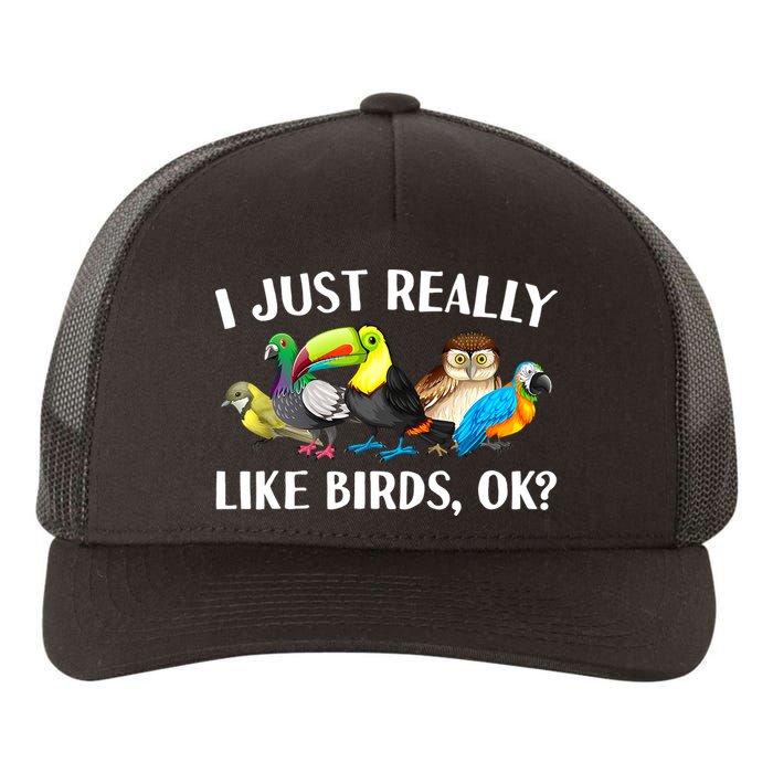 Cool Bird Lover Bird Watcher Nerd Parrot Birds Yupoong Adult 5-Panel Trucker Hat