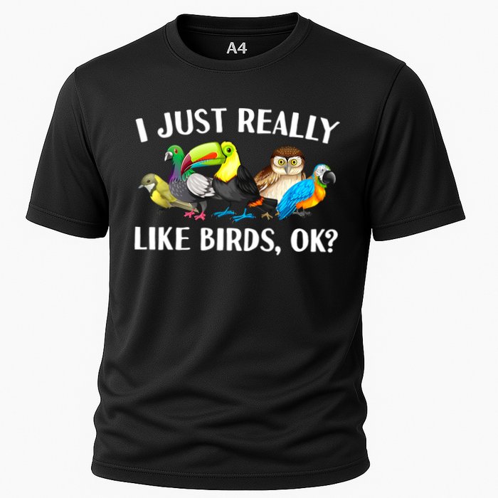 Cool Bird Lover Bird Watcher Nerd Parrot Birds Performance Shirt