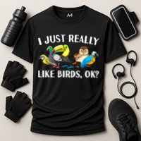 Cool Bird Lover Bird Watcher Nerd Parrot Birds Performance Shirt
