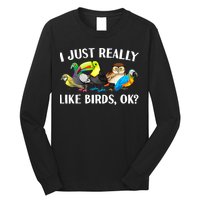 Cool Bird Lover Bird Watcher Nerd Parrot Birds Long Sleeve Shirt