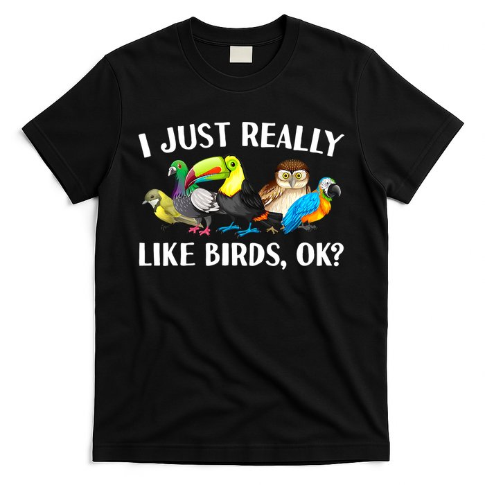 Cool Bird Lover Bird Watcher Nerd Parrot Birds T-Shirt