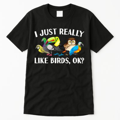 Cool Bird Lover Bird Watcher Nerd Parrot Birds Tall T-Shirt