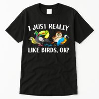 Cool Bird Lover Bird Watcher Nerd Parrot Birds Tall T-Shirt