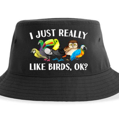 Cool Bird Lover Bird Watcher Nerd Parrot Birds Sustainable Bucket Hat