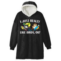 Cool Bird Lover Bird Watcher Nerd Parrot Birds Hooded Wearable Blanket