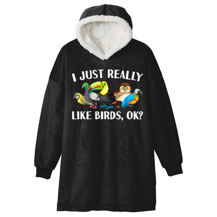 Cool Bird Lover Bird Watcher Nerd Parrot Birds Hooded Wearable Blanket