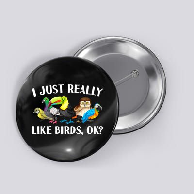 Cool Bird Lover Bird Watcher Nerd Parrot Birds Button